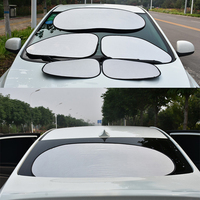 Pare-soleil de voiture pliable en gros, isolation thermique, lot de 6, en tissu argenté, protection solaire pour pare-brise