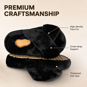 Chaussons en peluche personnalisés en gros avec logo, <span class=keywords><strong>pas</strong></span> chers, à semelle croisée, chauds pour l'hiver, chaussures plates d'intérieur, approuvés EN71 pour les cadeaux promotionnels en salon professionnel - Product Image 6