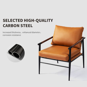 Hiện đại cam PU da ghế bành cho phòng khách phòng ăn phòng khách Ghế ăn PU ghế sofa vải - Product Image 4