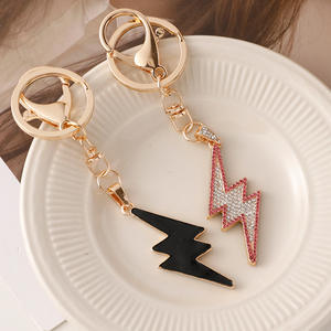 Trendy Stylish Alloy Coin Holder Keychain Lightning Bolt Design Rhinestones Fashion Cartoon <b>Bag</b> <b>Charm</b>-Eye-Catching Birthday Gift - Product Image 5