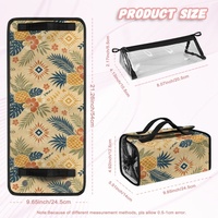 Sac de voyage cosmétique pliable à imprimé tropical ananas hawaïen, organiseur de maquillage avec compartiments transparents amovibles pour les voyages