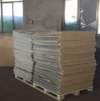 Maille carrée en fil de fer galvanisé haute résistance, gabions soudés, barrière défensive avec pliage pour bastion, contrôle des inondations