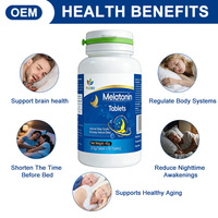 Comprimés de mélatonine pour adultes sur mesure OEM, 45 g par flacon - Formule faible en sucre pour un sommeil amélioré et un sommeil profond chaque nuit