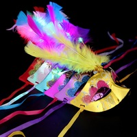 Masques LED Lumineux pour les Yeux, Demi-Masques avec Plumes pour Mariage, Anniversaire, Nouvel An, Halloween, Noël, Bal Masqué, Décoration de Fête