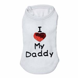 Camiseta de punto suave con corazón bonito del fabricante, ropa para perros, chaleco con eslogan I Love My Daddy/Mommy para mascotas, talla XS para verano <span class=keywords><strong>y</strong></span> primavera - Product Image 5