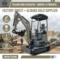 Mini-excavatrice FULCORE certifiée CE EPA EuroV ISO, avec chenilles en caoutchouc de 200 mm, pour les travaux d'infrastructure urbaine