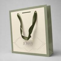 Sac cadeau en papier de luxe sur mesure avec logo personnalisé, écologique, recyclable, portable, avec poignée en ruban pour l'emballage des produits de soin de la peau, tout-en-un