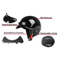 Casque de moto rétro classique avec masque, demi-casque rétro pour Harley, casque de sécurité vintage pour moto, accessoires moto