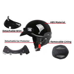 <span class=keywords><strong>Casco</strong></span> de Motocicleta Clásico Retro con Máscara de Media Cara Estilo Vintage para <span class=keywords><strong>Harley</strong></span>, Accesorios de <span class=keywords><strong>Moto</strong></span> de Seguridad - Product Image 3