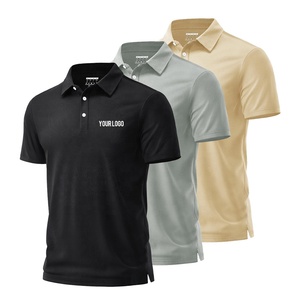 Custom Embroidered Men's Golf Polo Shirts Wholesale Short Sleeve Cotton Pique Button Classic Fit Performance Casual Polo T-Shirt