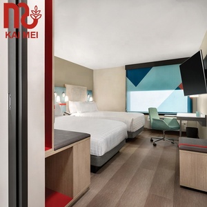 Op maat gemaakte hoogwaardige houten slaapkamer HPL panelen hotelmeubilair voor Holiday Inn Express, modern design, geschikt voor appartementen. - Product Image 3