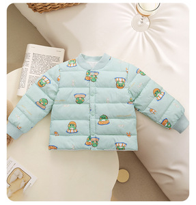 <span class=keywords><strong>Manteau</strong></span> en coton doublé MAM1503 Automne Hiver pour garçons et filles, fermeture à simple boutonnage, chaud et décontracté, motif imprimé pour bébé - Product Image 1