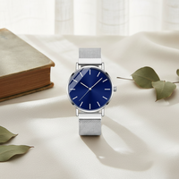 Montre de luxe pour femme, acier inoxydable et cuir de haute qualité, bracelet maille, étanche, cadran 40 mm, mouvement quartz japonais, tendance
