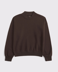 LEDUO Autumn and Winter Customized 100% Cotton High Neck Long Sleeve Casual Women Daily Cropped Sweatshirt - Product Image 3