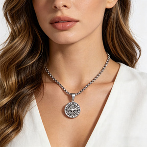 Collier unisexe tendance avec pendentif cercle magique sept anges en alliage électroplaqué style vintage, cadeau idéal - Product Image 5