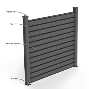 Nhôm đầy đủ sự riêng tư thanh hàng rào phần dưới cùng bịt mắt bài cap Nhôm hàng rào tấm với bài cơ sở cho sân - Product Image 2