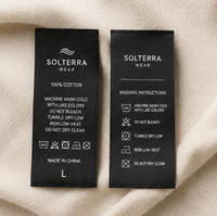 Étiquettes de soin personnalisées imprimées en satin, étiquettes de lavage lavables pour vêtements
