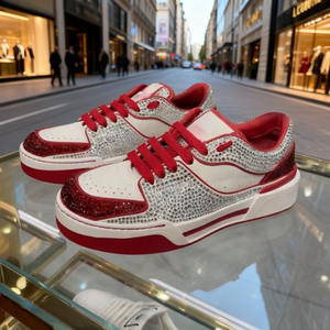 Zapatillas de Moda para Hombre con Pedrería Roja de Diseño de Alta Calidad, Zapatos Casuales, Zapatos Deportivos para Correr - Product Image 2