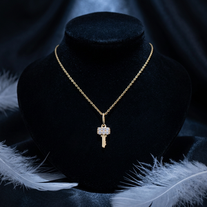 Pendentif Clé en Diamant de Laboratoire, Breloque en Argent Certifiée IGI, Bijou de Luxe, Pierre Scintillante, Design Personnalisé, Idéal pour le Quotidien, Cadeaux de Fête - Product Image 1