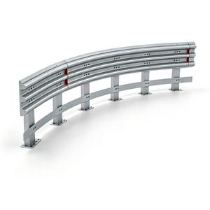 Barrera de colisión para autopistas de doble viga con recubrimiento en polvo, amortiguador de impacto de acero Q235, precio de fábrica, barrera de cable Sigma Post, de confianza - Product Image 1