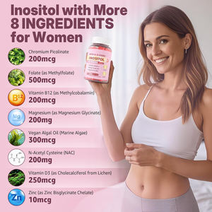 Myo-<span class=keywords><strong>Inositol</strong></span> D-chiro <span class=keywords><strong>Inositol</strong></span> gummies ฮอร์โมนความอุดมสมบูรณ์ของผู้ใหญ่ปริมาณผงสนับสนุนประจำเดือนและรังไข่สำหรับความสมดุลของฮอร์โมน - Product Image 3