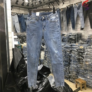 Venda de calça jeans feminina, venda de calça jeans skinny gzy overstock, atacado da china