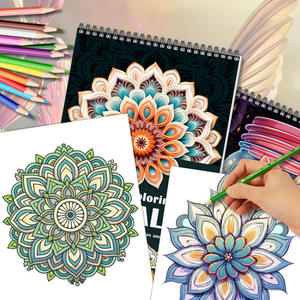 Groothandel op maat gemaakte mandala kleurboeken voor volwassenen & kinderen, doe-het-zelf krabbel- en stressverlichtende activiteitenboeken - Product Image 1
