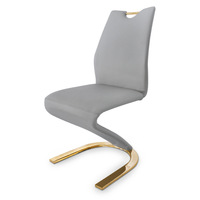 Chaises de bureau et de salle à manger modernes en métal en forme de Z de haute qualité avec revêtement en cuir pour environnements de travail décontractés, bureaux à domicile et salles à manger