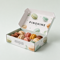 Boîte d'emballage pour macarons avec impression de logo personnalisé, effet holographique en relief, finition mate, matériaux recyclés, écologique