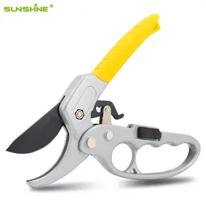 SUNSHINE 8'' Pruning Shear Premium Material Good Outlook Easy To Operate For Home Plant Scissors Ratchet Cutting Tools