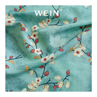 Tela Crepé Floral con Estampado de Lámina Koshibo Azul Hielo B28 para Vestido de Crepé Koshibo