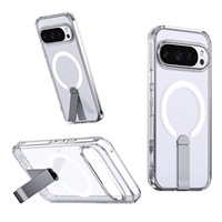 Leyi Etuis de téléphone portable anti-chute en TPU + acrylique de haute qualité Housses de téléphone magnétiques puissantes pour Google PIXEL 9A avec support en métal