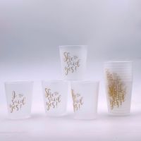 BST Bachelorette Elle A Dit Oui Décoration Tasses De Fête 16oz PP Coupe De Stade Écologique avec Logo Personnalisé