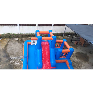 Combo de Escorregador Inflável Gigante para Piscina, Azul e Laranja, Castelo Inflável de PVC de Grau Comercial para Eventos ao Ar Livre no Verão - Product Image 4