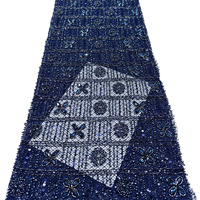 Tissus en dentelle perlée à sequins HFX Nigeria, écologiques, pour robes de mariée et sacs de soirée 2026, référence 6477