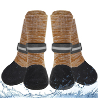 Chaussures imperméables antidérapantes réfléchissantes à sangles réglables, résistantes, pour l'extérieur, chaudes pour l'hiver, protège-pattes, chaussettes pour chien
