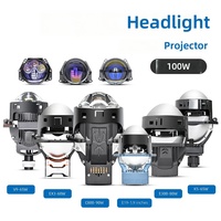 Phares LED de voiture, feux antibrouillard, lentilles de projecteur à double faisceau de 25 pouces/3 pouces sans perçage, H4/H7, double réflecteur, laser haute puissance 90W