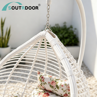 Fauteuil suspendu moderne en rotin pour une personne, en forme d'œuf, avec structure en aluminium, imperméable, pour extérieur, chambre, jardin, parc, école