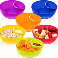 Bol de service divisé en plastique GD405 pour frites, salades, collations, sauces, céréales
