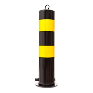 Reflective Steel Warning <b>Posts</b> Q235 Ip65 For Secure Isolation Road Safety Bollards With Flange Base - Product Image 2