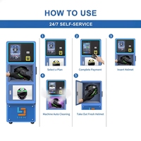 Máquina expendedora inteligente personalizada de autoservicio para limpieza en seco de cascos, kit esterilizador de doble ranura con sistema de pago con código QR y tarjeta