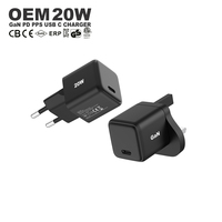 Cargador Rápido Personalizado para Teléfono Gan de 20 W, Tipo C, para iPhone, Samsung, Adaptador de Corriente para Teléfono Móvil, Cargador de Pared PD Mini Portátil de 20 W, USB C