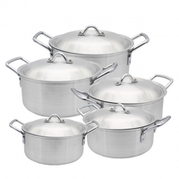 Ensemble de 5 casseroles en aluminium 20 22 24 26 28 cm avec couvercle et poignées double face