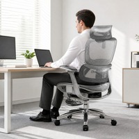 Chaise de bureau ergonomique en maille à dossier divisé double CE EN 1335, pivotante, inclinable, réglable en hauteur, vente en gros, directement de l'usine