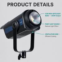 YC300Pro – Éclairage photo professionnel LED COB bicolore 300W, 21 130 Lux, avec contrôle via application à distance pour le streaming commercial en direct