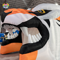 Tunnel d'entrée gonflable pour événements extérieurs de baseball et de football, arche de tente imperméable en PVC personnalisée motif bouche de tigre pour fêtes sportives