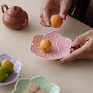 Chinese Style Ruyi Flower <b>Ceramic</b> Fruit Dish Porcelain Tea Tray Wedding Platter Zen Inspired Retro Small <b>Plate</b> - Product Image 3