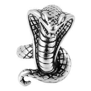 Anillo de serpiente de acero inoxidable yunnique para hombre, joyería punk con signo del zodiaco animal, regalo, tamaño grande, color plateado - Product Image 5