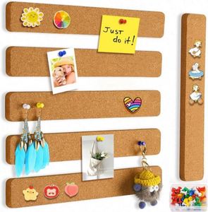 Panneau de liège rectangulaire auto-adhésif 12x5 pouces, épaisseur 0,4 pouce, avec épingles, pour mur, maison, école, bureau, décoratif - Prix usine - Product Image 1