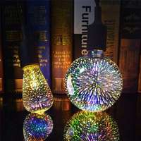 Ampoule LED Edison colorée fantaisie 3D effet feu d'artifice E27 B22 E26 pour les fêtes, festivals, hôtels, bars, décorations d'anniversaire, ampoule artistique vintage